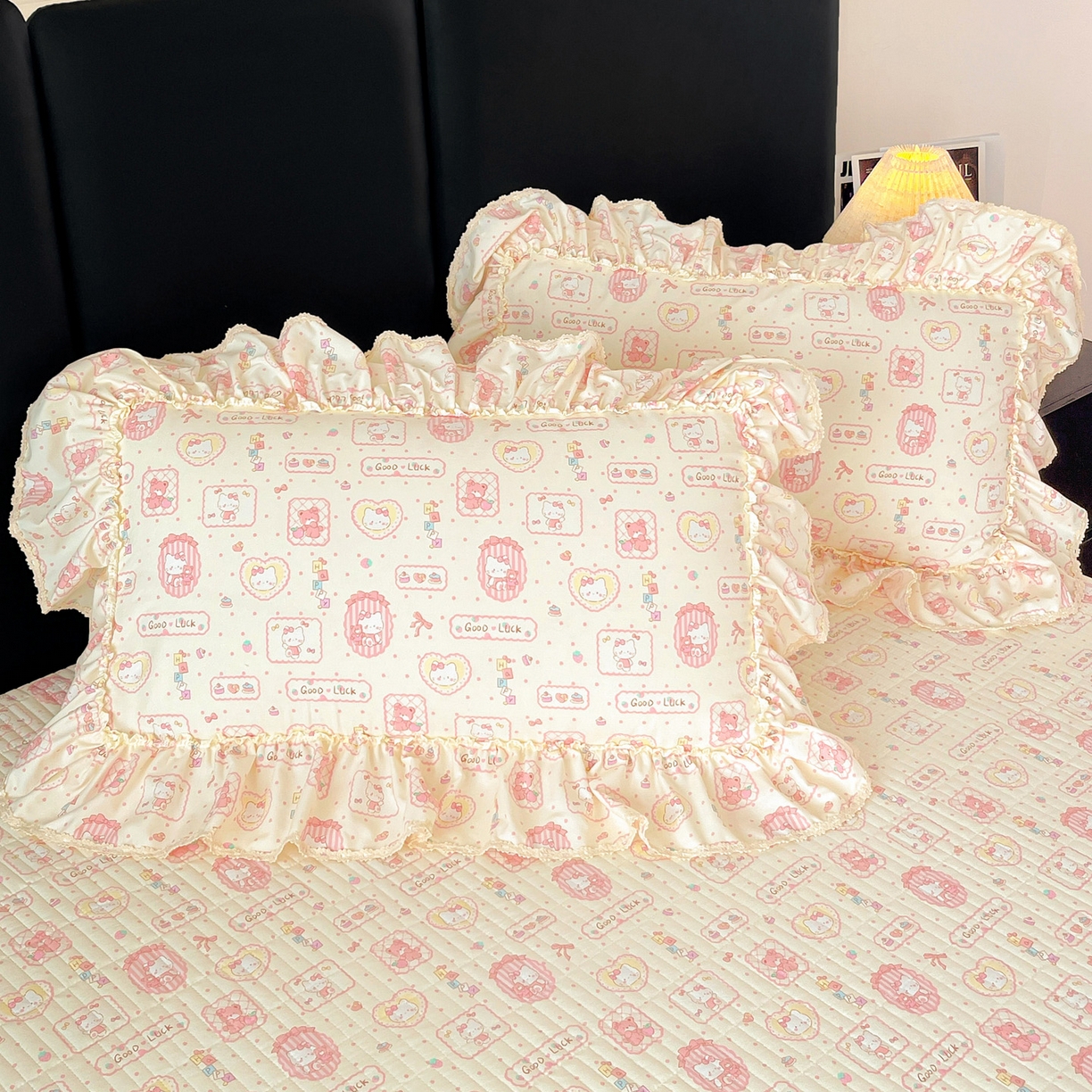 91家纺网 家纺一手货源 找家纺 （总）富米莱单品馆 2026新款法式大花边A类古法仿棉云感纱单枕套