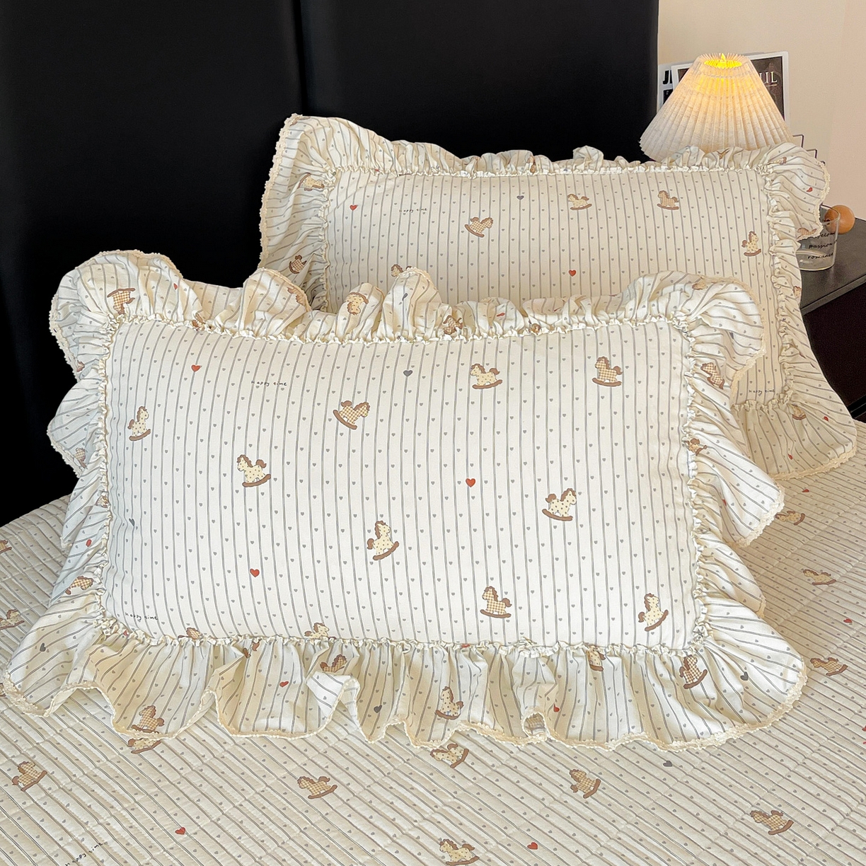 91家纺网 家纺一手货源 找家纺 （总）富米莱单品馆 2026新款法式大花边A类古法仿棉云感纱单枕套