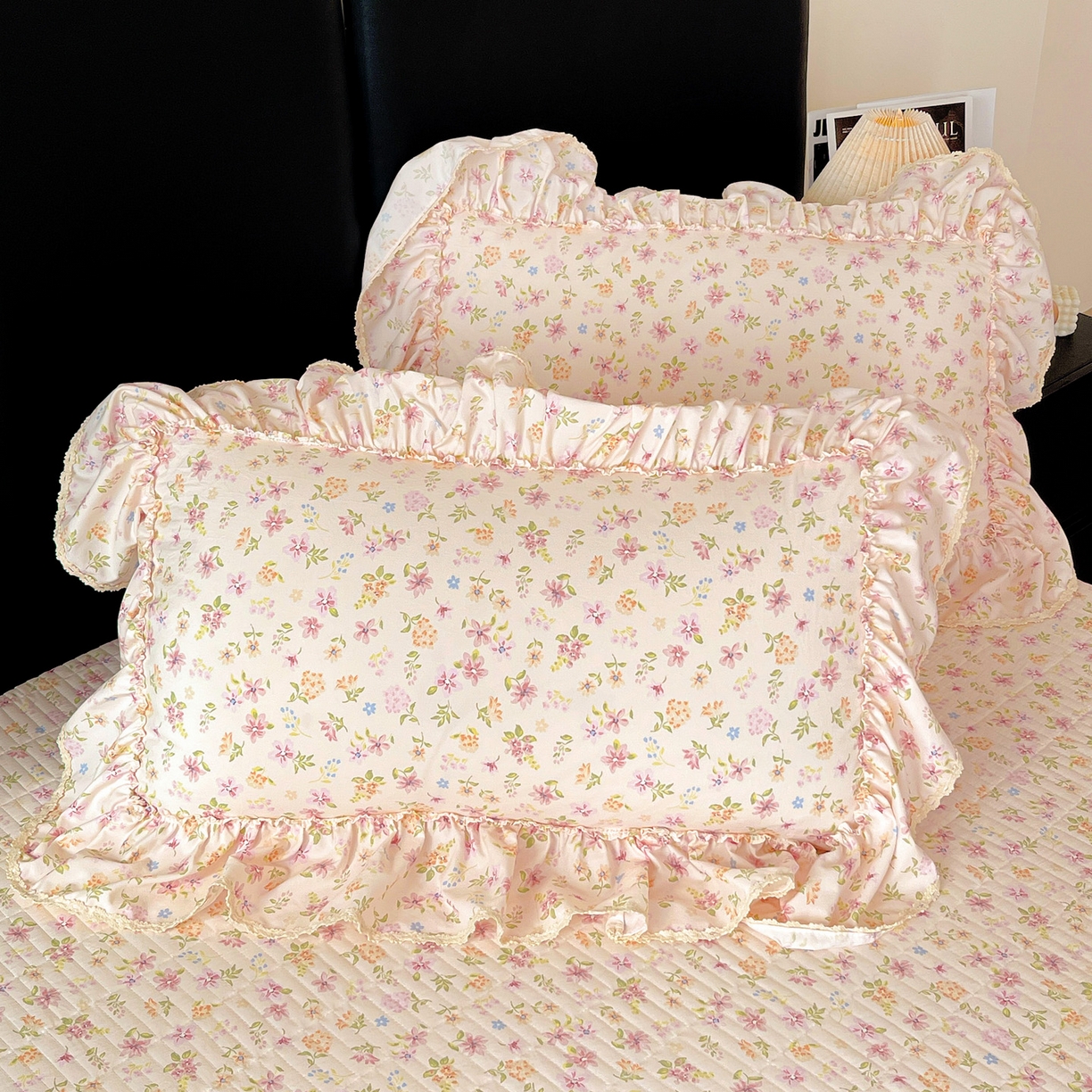 91家纺网 家纺一手货源 找家纺 （总）富米莱单品馆 2026新款法式大花边A类古法仿棉云感纱单枕套