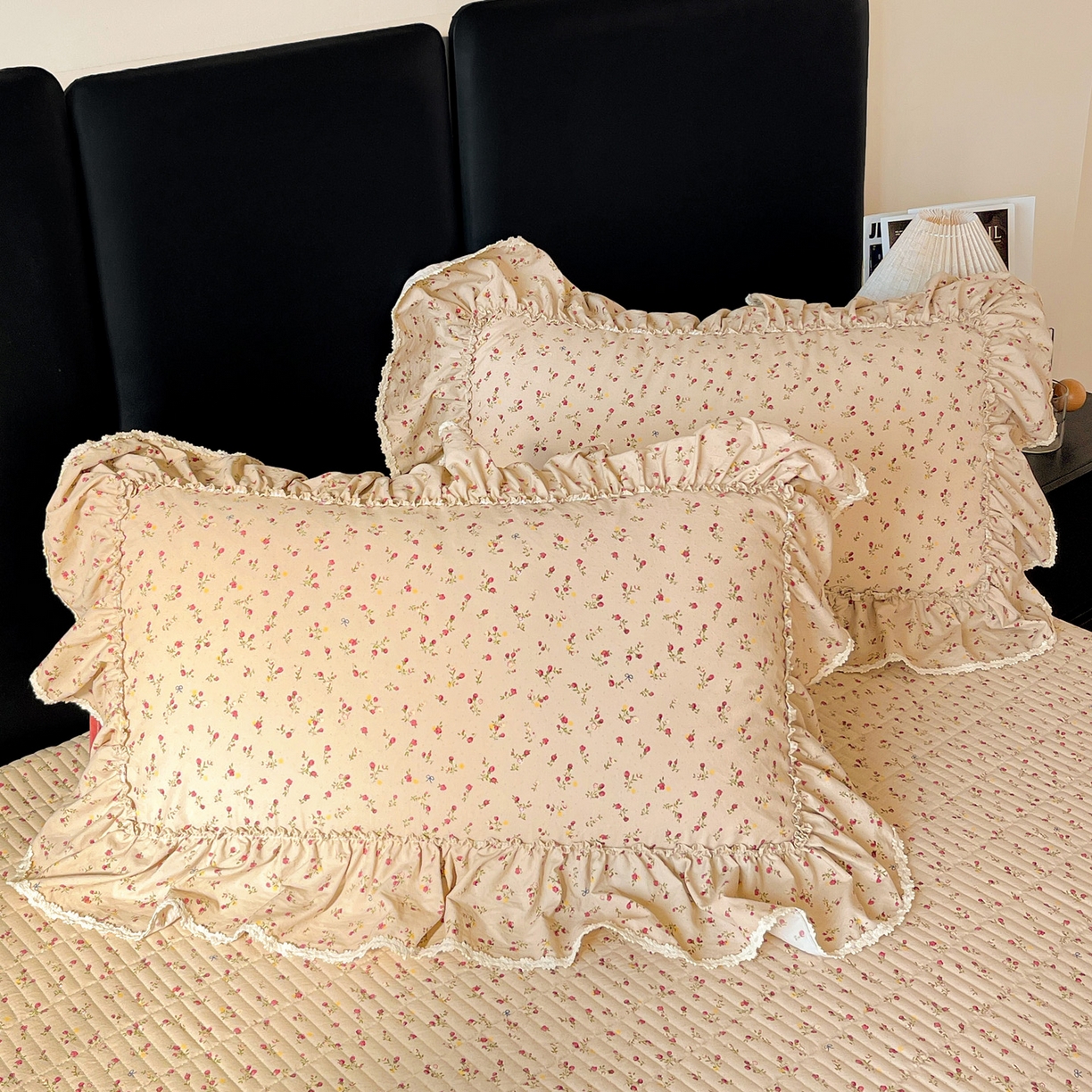 91家纺网 家纺一手货源 找家纺 （总）富米莱单品馆 2026新款法式大花边A类古法仿棉云感纱单枕套