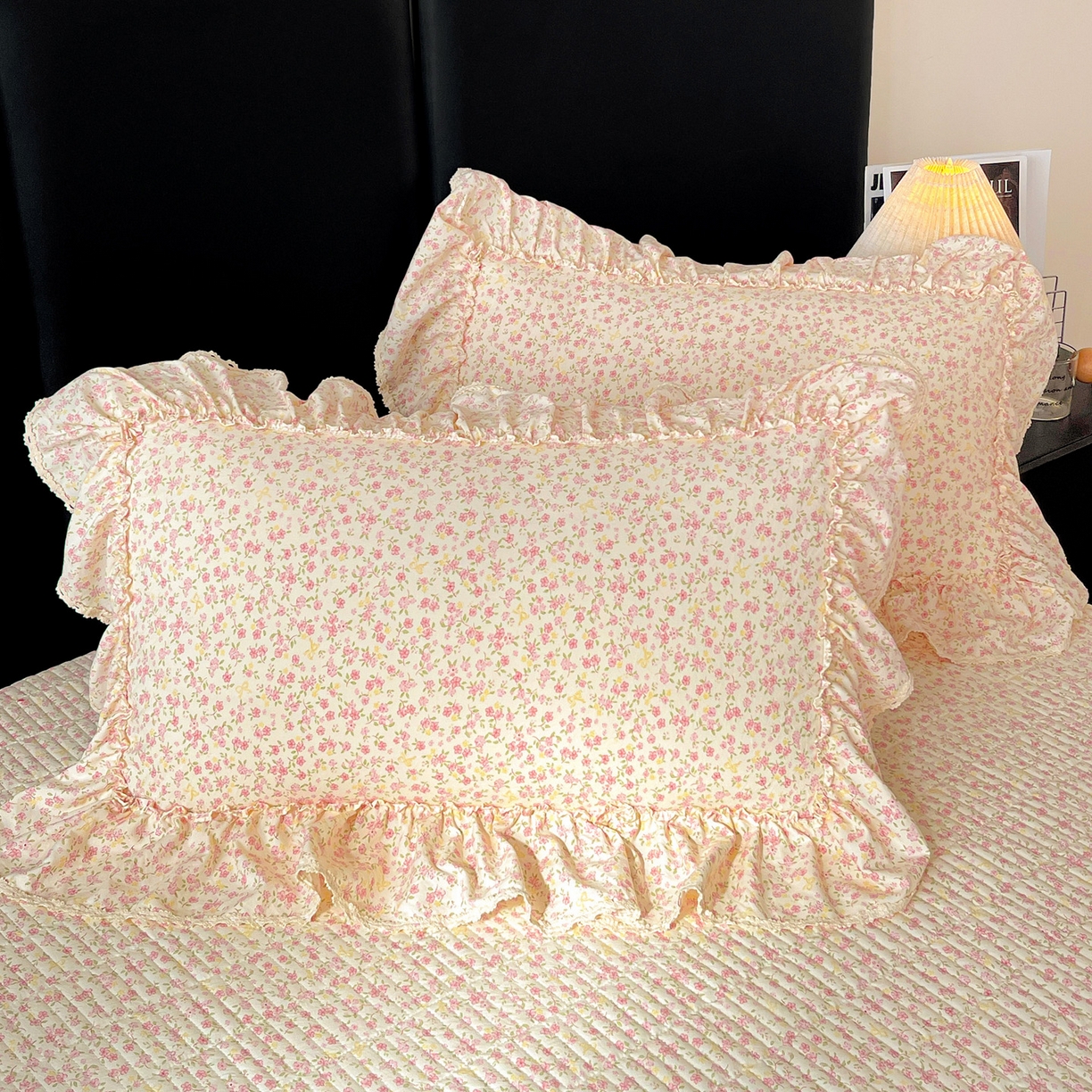 91家纺网 家纺一手货源 找家纺 （总）富米莱单品馆 2026新款法式大花边A类古法仿棉云感纱单枕套