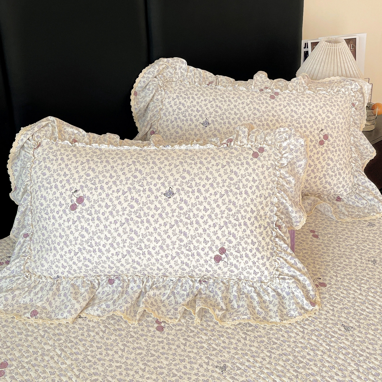 91家纺网 家纺一手货源 找家纺 （总）富米莱单品馆 2026新款法式大花边A类古法仿棉云感纱单枕套