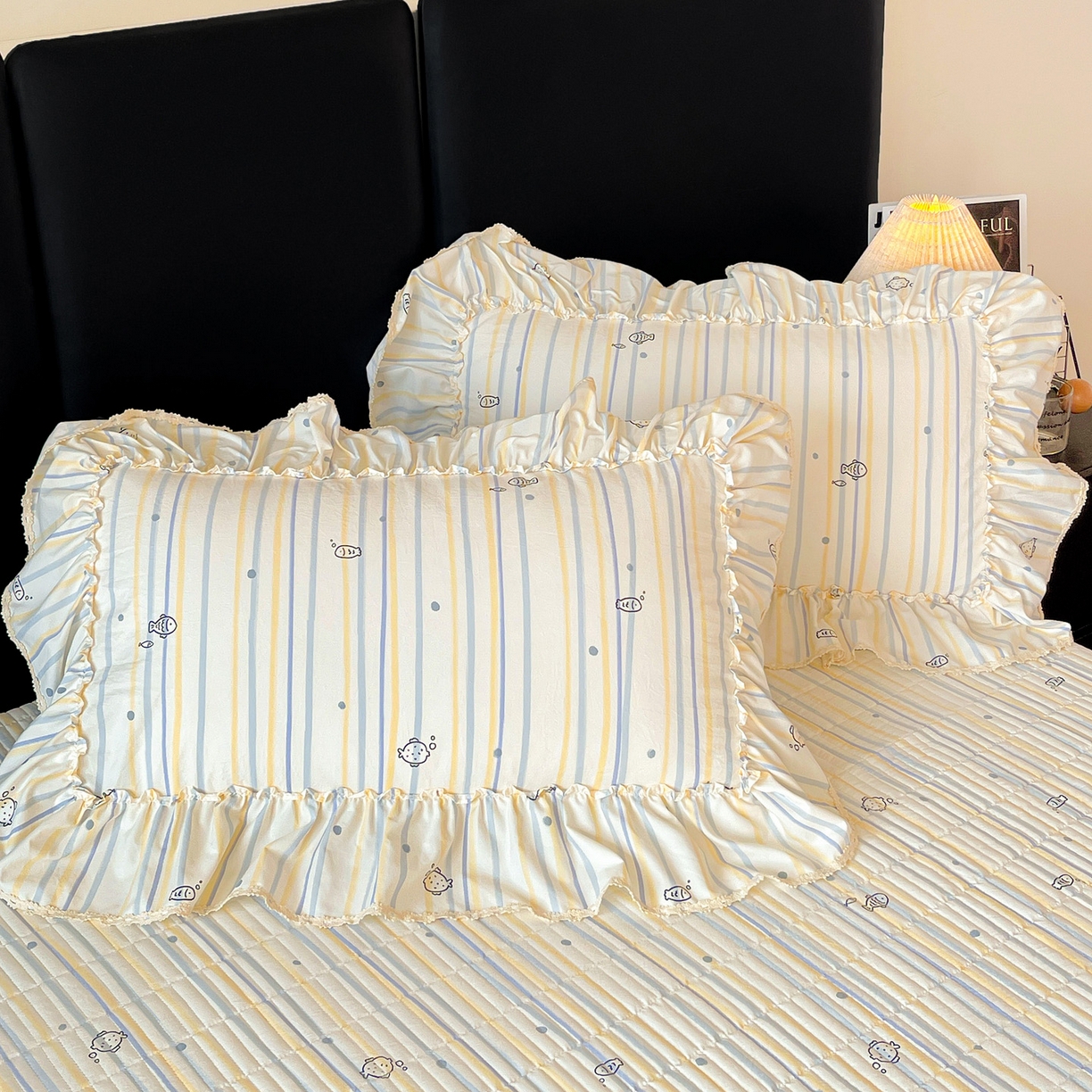 富米莱单品馆 2026新款法式大花边A类古法仿棉云感纱单枕套 大花边-鱼多多