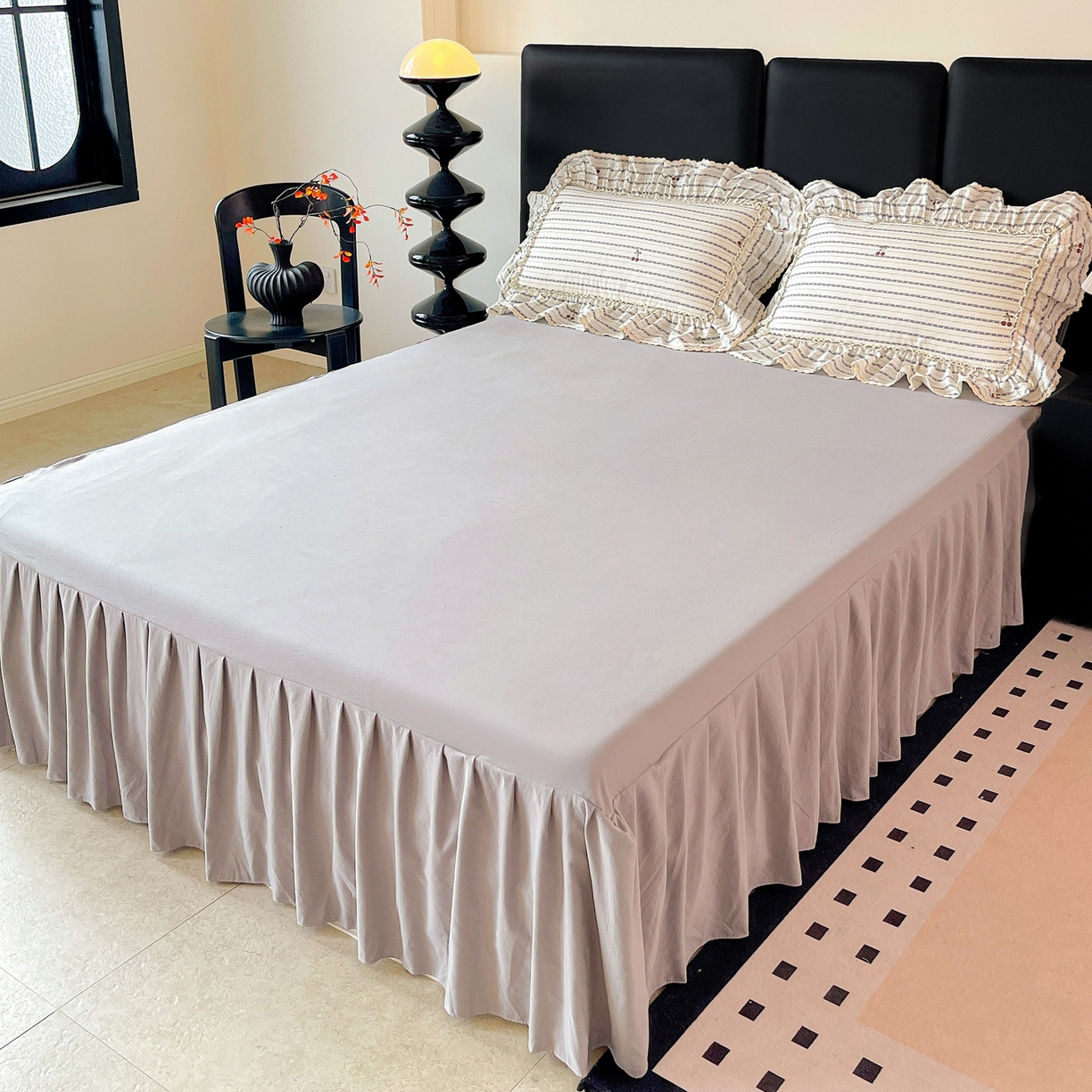 91家纺网 家纺一手货源 找家纺 （总）富米莱单品馆 2026新款法式大花边A类古法仿棉云感纱单床裙