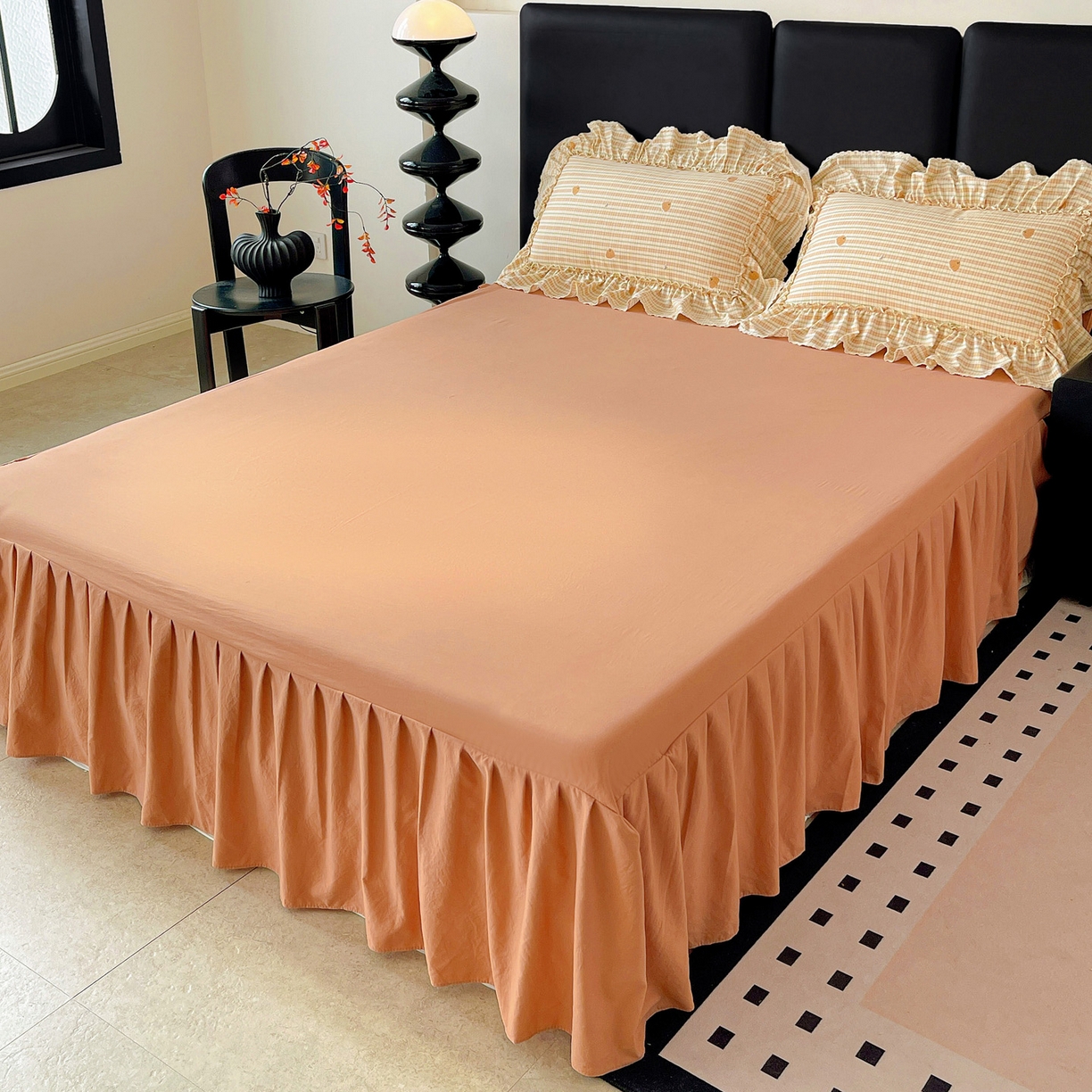 91家纺网 家纺一手货源 找家纺 （总）富米莱单品馆 2026新款法式大花边A类古法仿棉云感纱单床裙