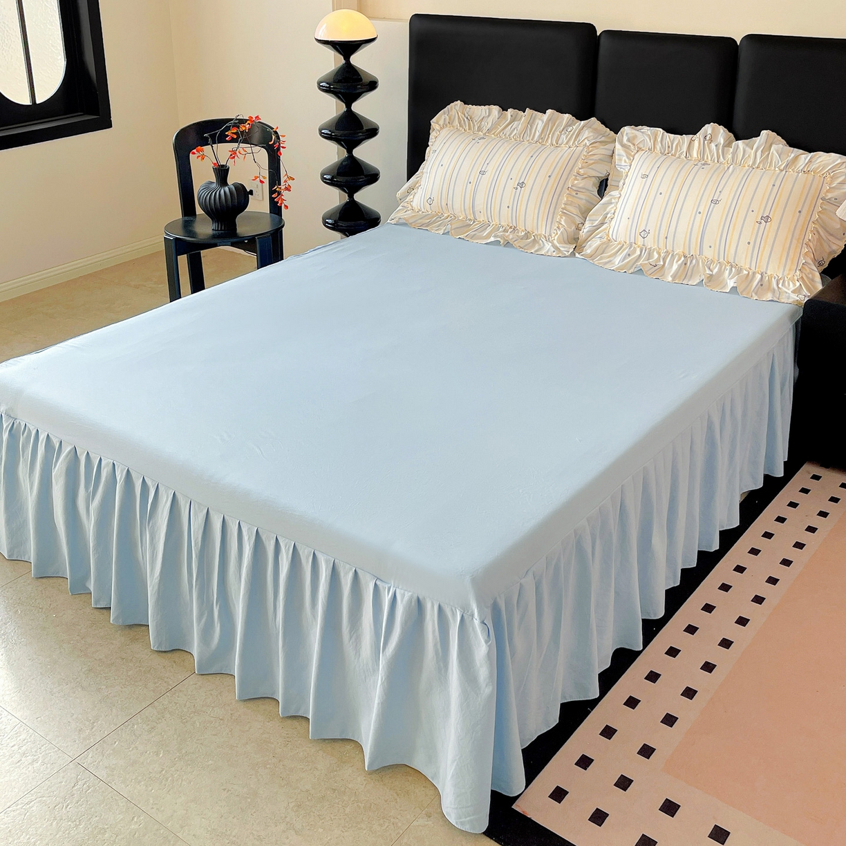 91家纺网 家纺一手货源 找家纺 （总）富米莱单品馆 2026新款法式大花边A类古法仿棉云感纱单床裙