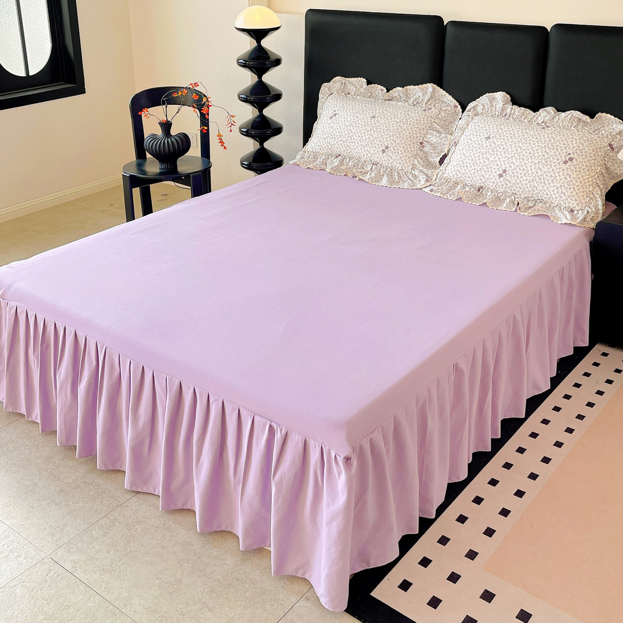 91家纺网 家纺一手货源 找家纺 （总）富米莱单品馆 2026新款法式大花边A类古法仿棉云感纱单床裙