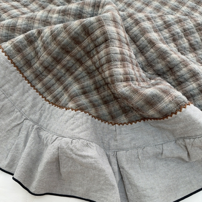 91家纺网 家纺一手货源 找家纺 暖居 2026年新款全棉色织水洗棉高温砂洗床盖三件套四件套 可可灰