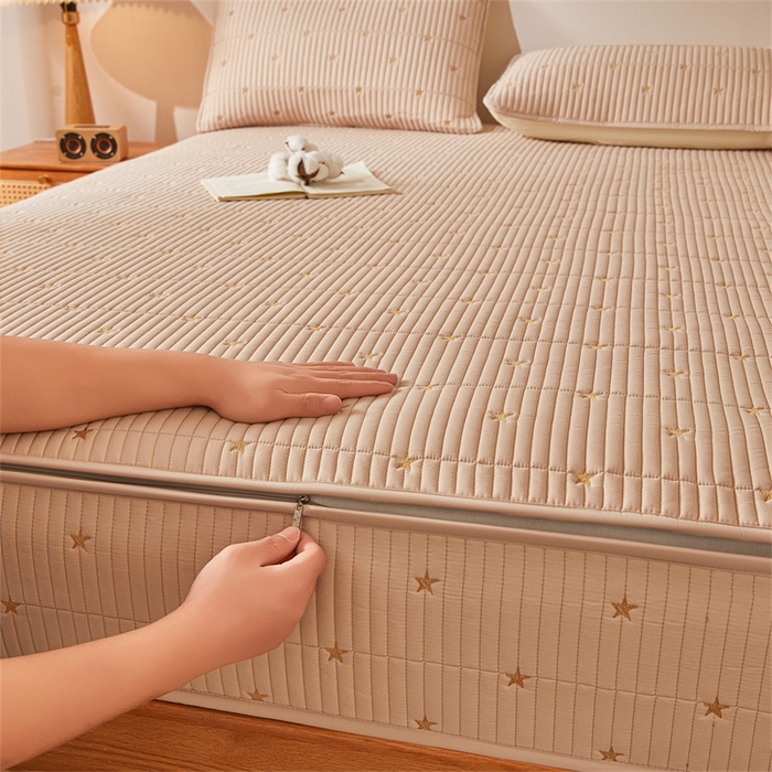 91家纺网 家纺一手货源 找家纺 （总）伊人坊 2025新款A类水洗棉六面全包棉花夹棉床笠