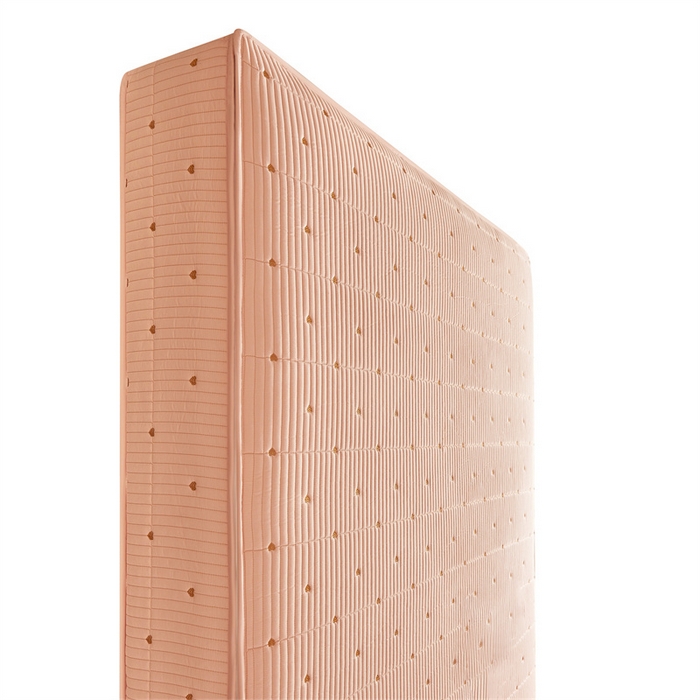 91家纺网 家纺一手货源 找家纺 伊人坊 2025新款A类水洗棉六面全包棉花夹棉床笠 爱心粉