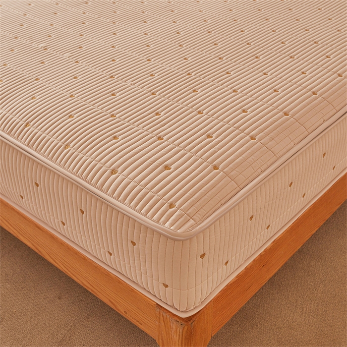 91家纺网 家纺一手货源 找家纺 伊人坊 2025新款A类水洗棉六面全包棉花夹棉床笠 爱心咖色