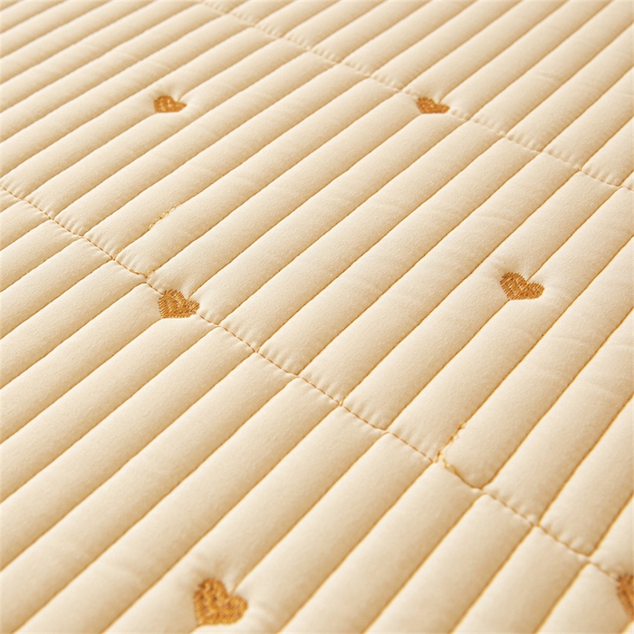 91家纺网 家纺一手货源 找家纺 伊人坊 2025新款A类水洗棉六面全包棉花夹棉床笠 爱心米白