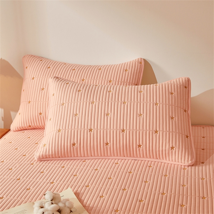 91家纺网 家纺一手货源 找家纺 伊人坊 2025新款A类水洗棉六面全包棉花夹棉床笠 五星粉