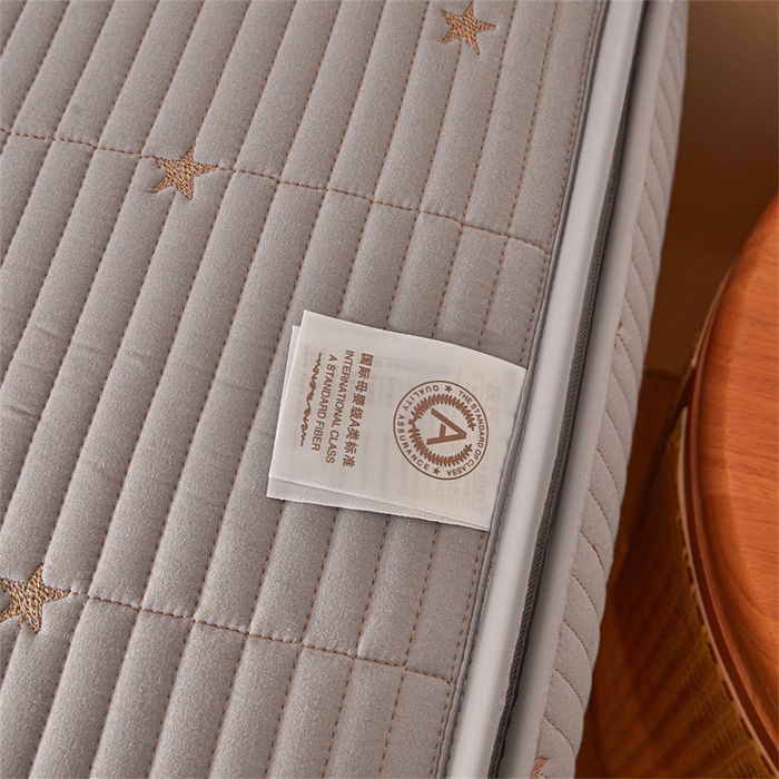 91家纺网 家纺一手货源 找家纺 伊人坊 2025新款A类水洗棉六面全包棉花夹棉床笠 五星灰