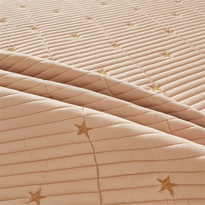 91家纺网 家纺一手货源 找家纺 伊人坊 2025新款A类水洗棉六面全包棉花夹棉床笠 五星咖色