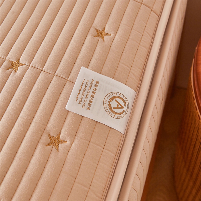 91家纺网 家纺一手货源 找家纺 伊人坊 2025新款A类水洗棉六面全包棉花夹棉床笠 五星咖色