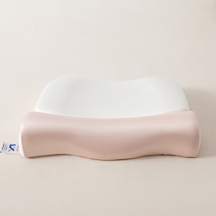 91家纺网 家纺一手货源 找家纺 枕星记忆枕 2025新款二合一护颈牵引记忆分区枕 枕头枕芯 粉+白