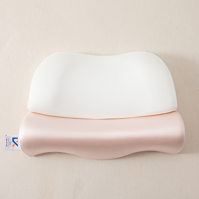 91家纺网 家纺一手货源 找家纺 枕星记忆枕 2025新款二合一护颈牵引记忆分区枕 枕头枕芯 粉+白