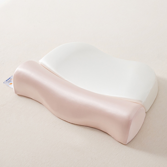 枕星记忆枕 2025新款二合一护颈牵引记忆分区枕 枕头枕芯 粉+白