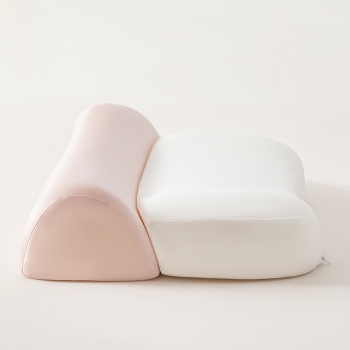 91家纺网 家纺一手货源 找家纺 枕星记忆枕 2025新款二合一护颈牵引记忆分区枕 枕头枕芯 粉+白