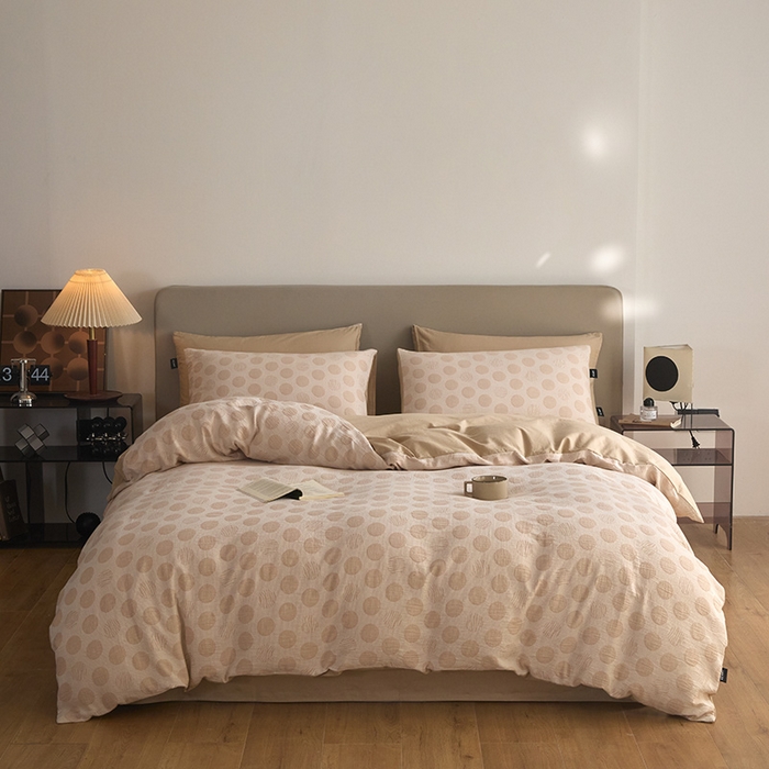 91家纺网 家纺一手货源 找家纺 （总）乐美家纺 2025秋冬新款三层纱大提花系列四件套