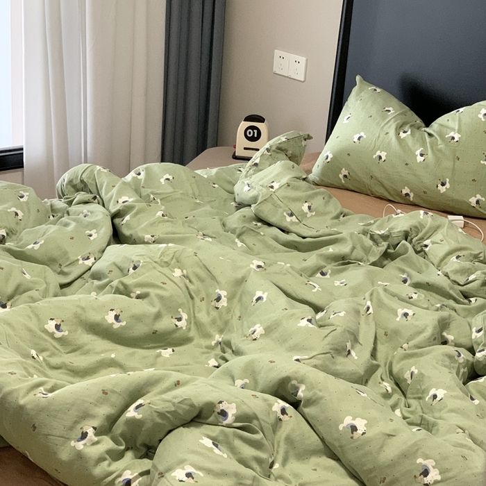 91家纺网 家纺一手货源 找家纺 （总）源启生活 2025新款A类全棉双层纱四件套