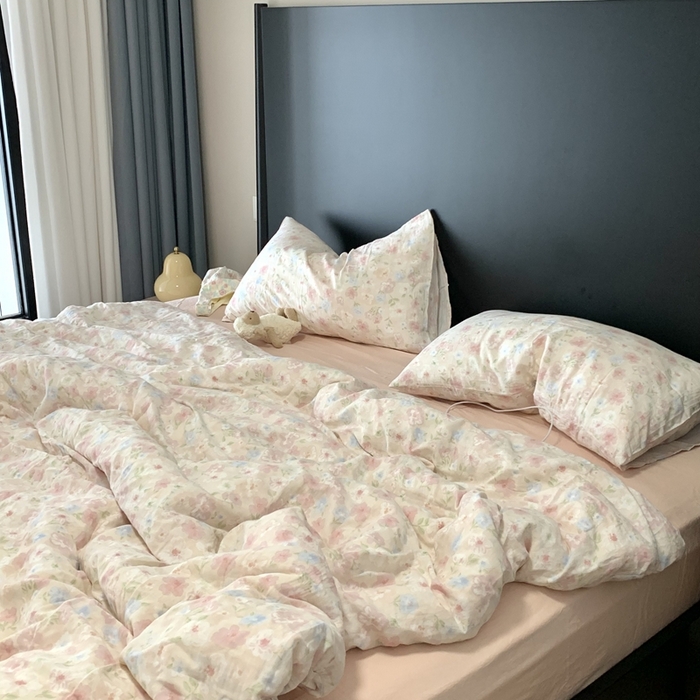 91家纺网 家纺一手货源 找家纺 （总）源启生活 2025新款A类全棉双层纱四件套