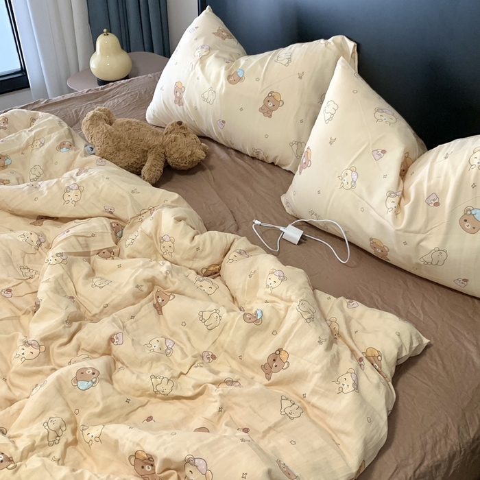 91家纺网 家纺一手货源 找家纺 （总）源启生活 2025新款A类全棉双层纱四件套