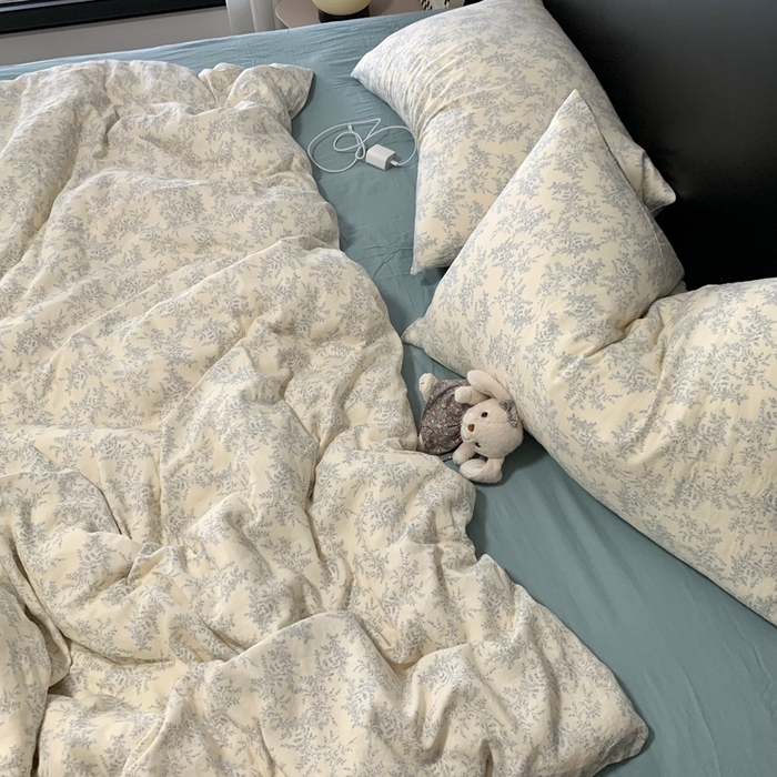 91家纺网 家纺一手货源 找家纺 （总）源启生活 2025新款A类全棉双层纱四件套