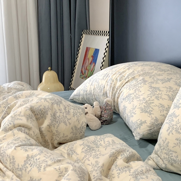 91家纺网 家纺一手货源 找家纺 （总）源启生活 2025新款A类全棉双层纱四件套