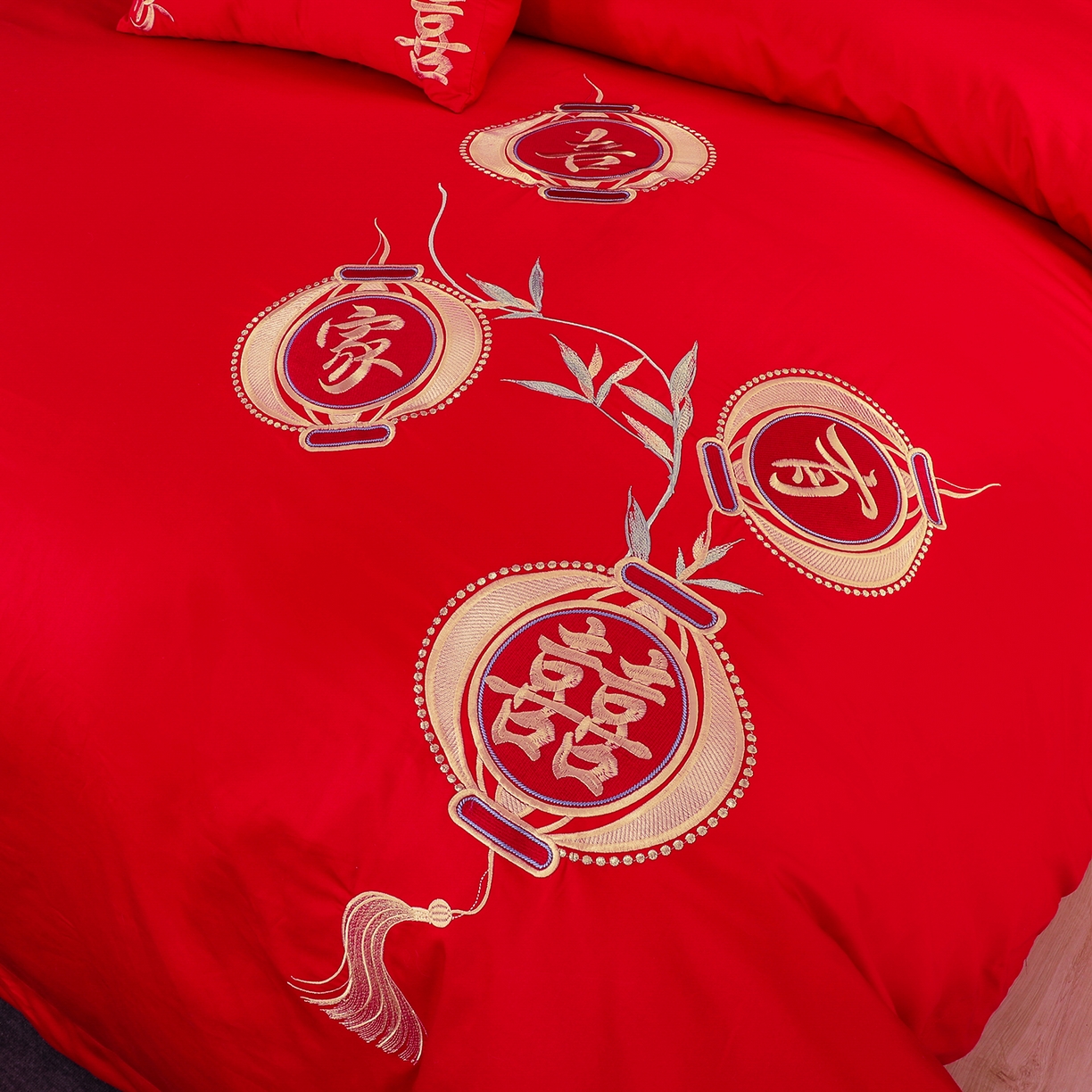 91家纺网 家纺一手货源 找家纺 浩情国际婚庆供货中心 2026新款100%全棉长绒棉纯棉婚庆四件套结婚刺绣六件套多件套长期供货 一生有你