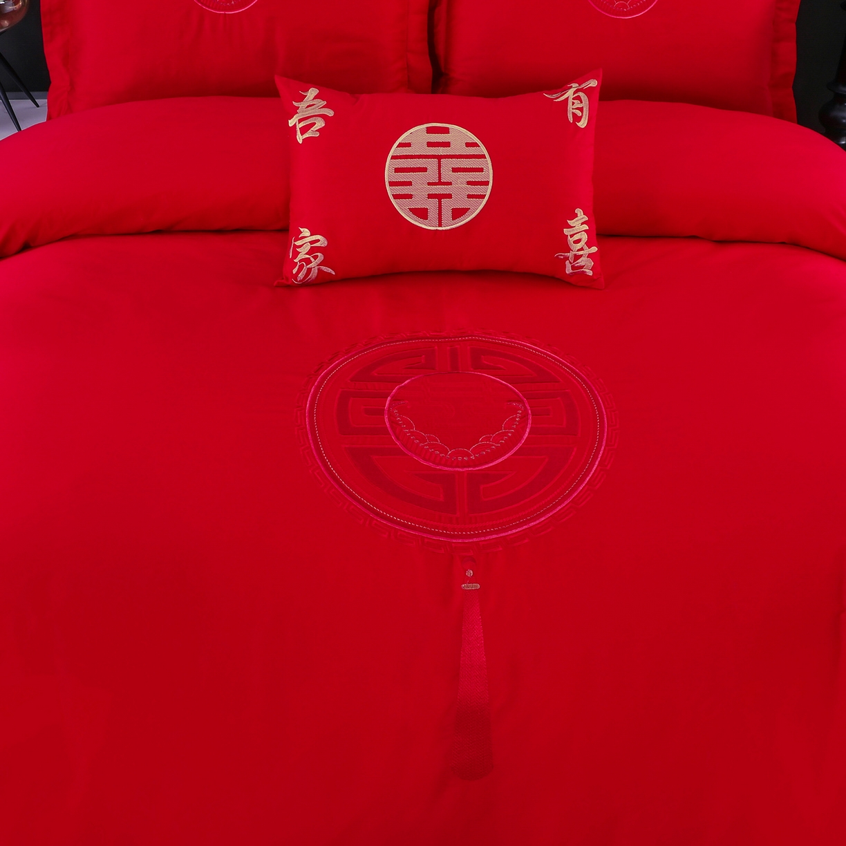 91家纺网 家纺一手货源 找家纺 浩情国际婚庆供货中心 2026新款100%全棉长绒棉纯棉婚庆四件套结婚刺绣六件套多件套长期供货 盛世繁华