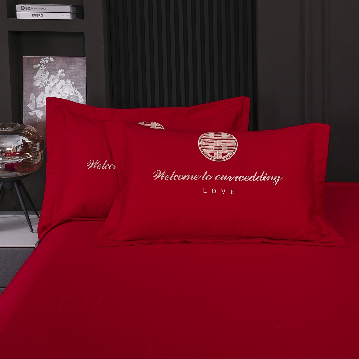 91家纺网 家纺一手货源 找家纺 浩情国际婚庆供货中心 2026新款100%全棉长绒棉纯棉婚庆四件套结婚刺绣六件套多件套长期供货 喜欢你