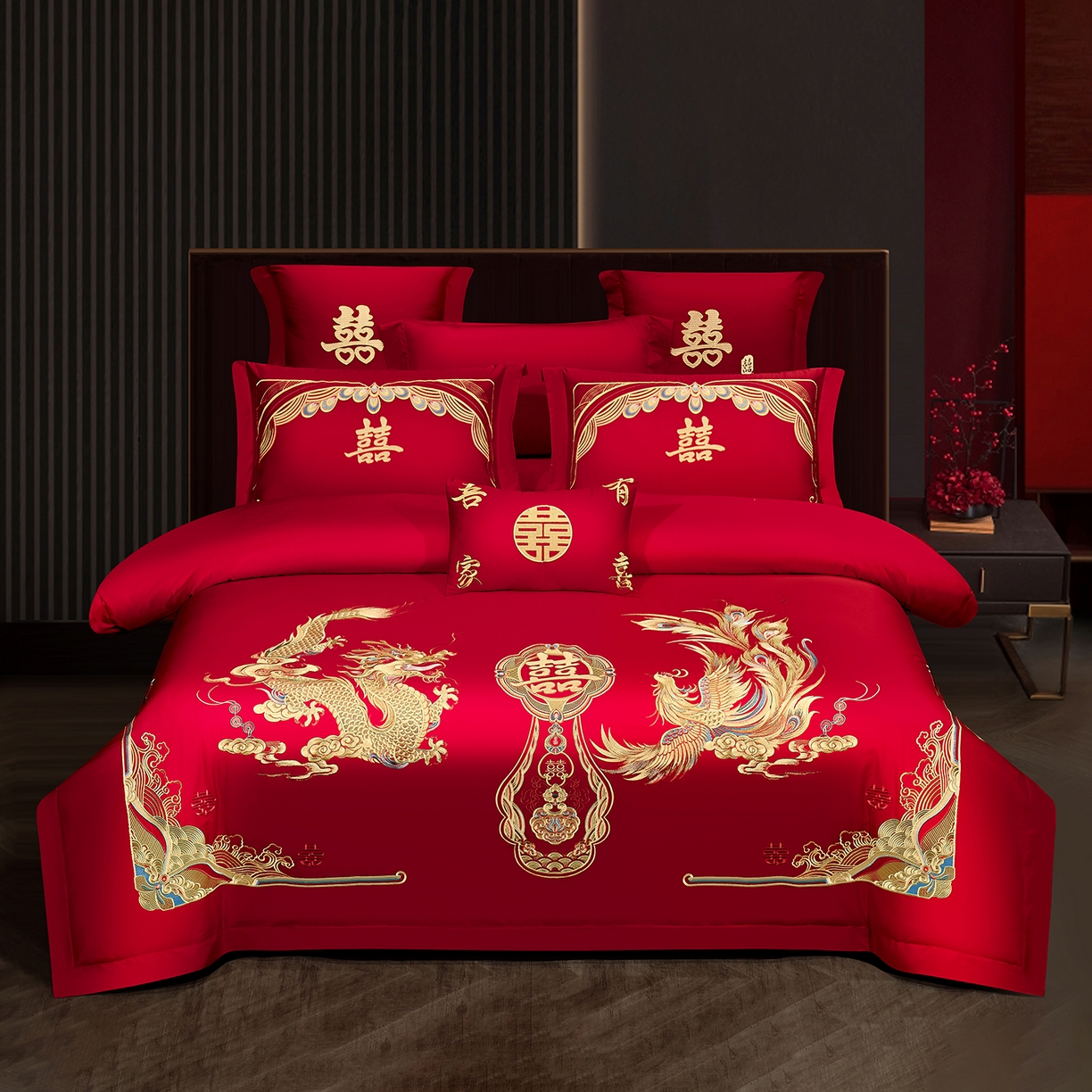 91家纺网 家纺一手货源 找家纺 （总）浩情国际婚庆供货中心 2026新款100%全棉长绒棉纯棉婚庆四件套结婚刺绣六件套多件套长期供货