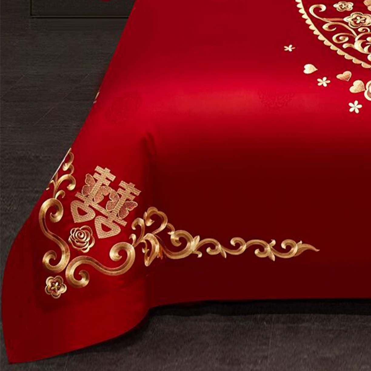 91家纺网 家纺一手货源 找家纺 浩情国际婚庆供货中心 2026新款100%全棉长绒棉纯棉婚庆四件套结婚刺绣六件套多件套长期供货 小欢喜