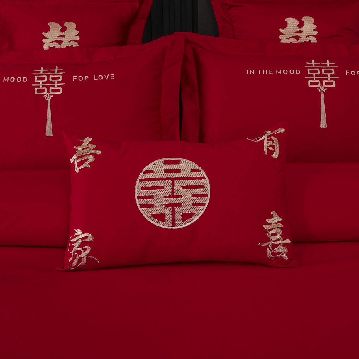 91家纺网 家纺一手货源 找家纺 浩情国际婚庆供货中心 2026新款100%全棉长绒棉纯棉婚庆四件套结婚刺绣六件套多件套长期供货 缘定今生