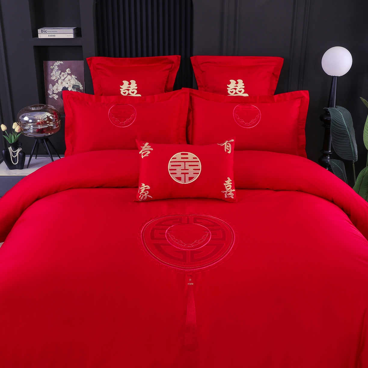 91家纺网 家纺一手货源 找家纺 浩情国际婚庆供货中心 2026新款100%全棉长绒棉纯棉婚庆四件套结婚刺绣六件套多件套长期供货 盛世繁华