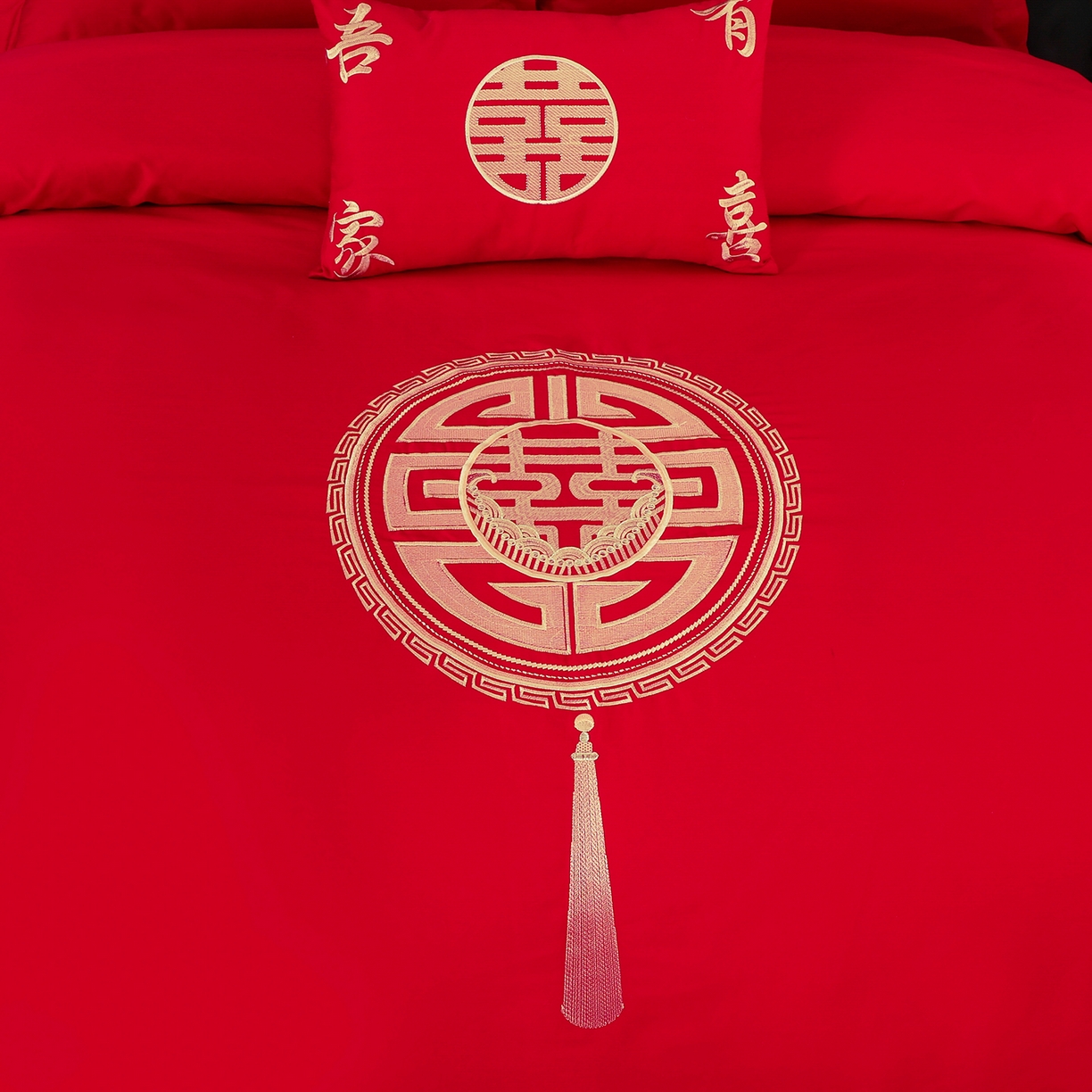 91家纺网 家纺一手货源 找家纺 浩情国际婚庆供货中心 2026新款100%全棉长绒棉纯棉婚庆四件套结婚刺绣六件套多件套长期供货 皇家婚礼-金