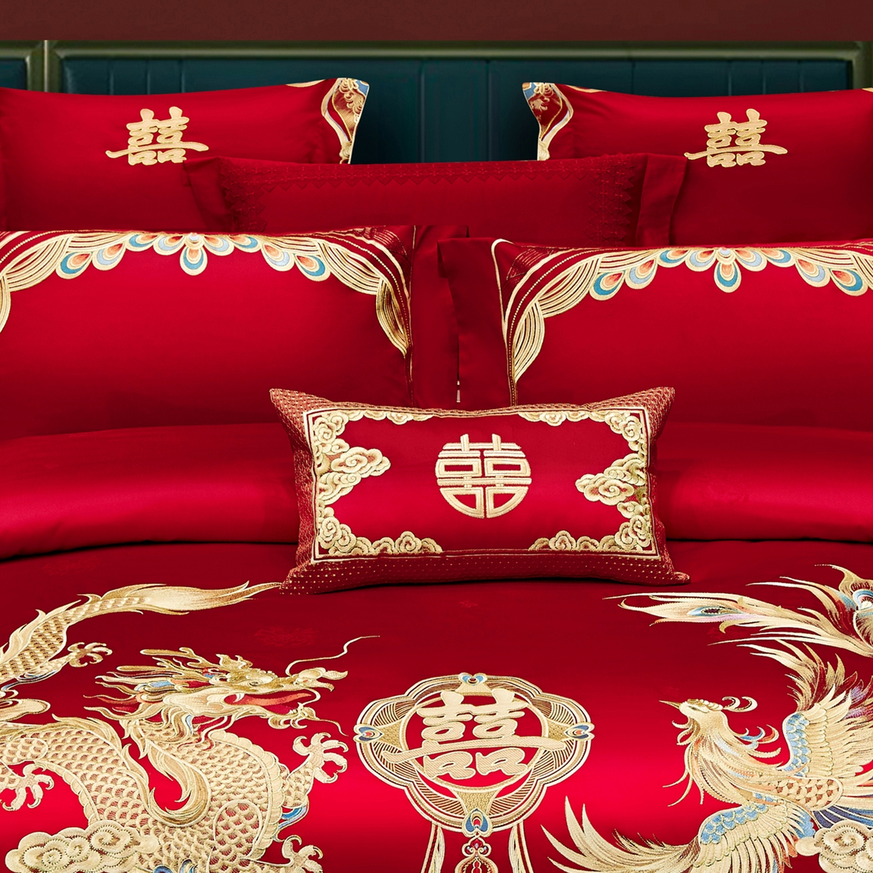 91家纺网 家纺一手货源 找家纺 浩情国际婚庆供货中心 2026新款100%全棉长绒棉纯棉婚庆四件套结婚刺绣六件套多件套长期供货 龙凤贺彩