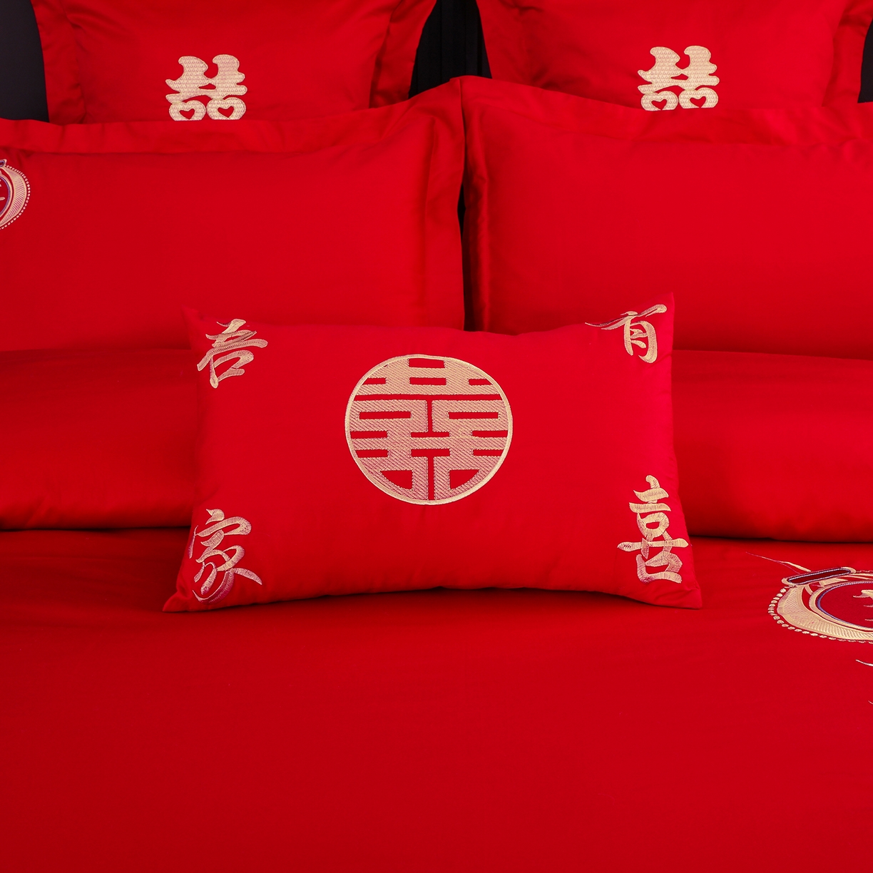 91家纺网 家纺一手货源 找家纺 浩情国际婚庆供货中心 2026新款100%全棉长绒棉纯棉婚庆四件套结婚刺绣六件套多件套长期供货 一生有你