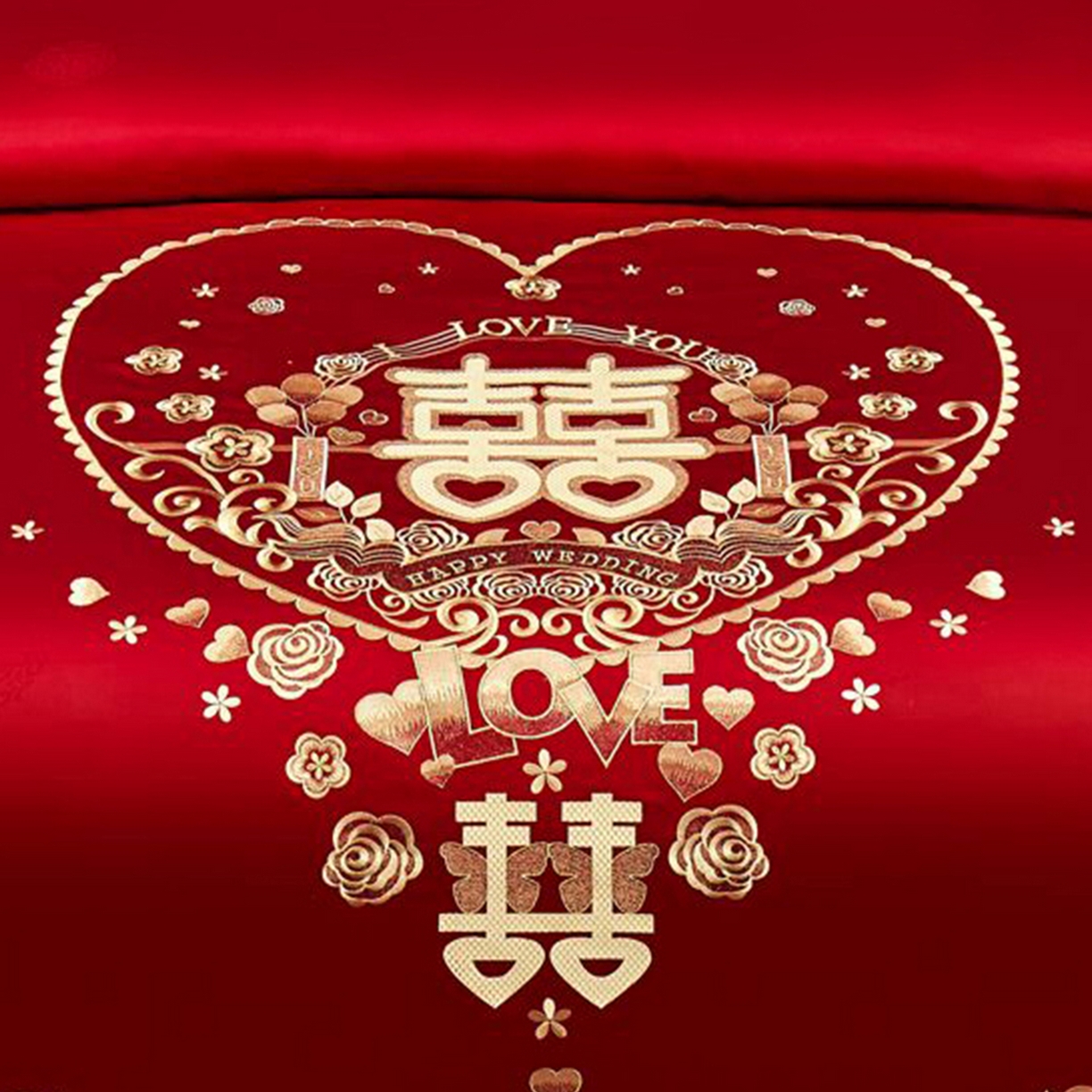 91家纺网 家纺一手货源 找家纺 浩情国际婚庆供货中心 2026新款100%全棉长绒棉纯棉婚庆四件套结婚刺绣六件套多件套长期供货 小欢喜