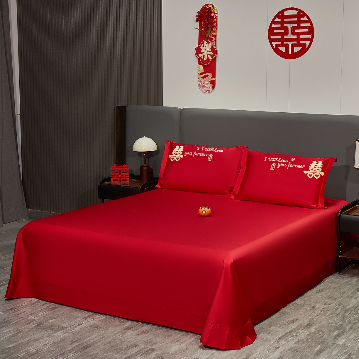 91家纺网 家纺一手货源 找家纺 浩情国际婚庆供货中心 2026新款100%全棉长绒棉纯棉婚庆四件套结婚刺绣六件套多件套长期供货 幸福美满