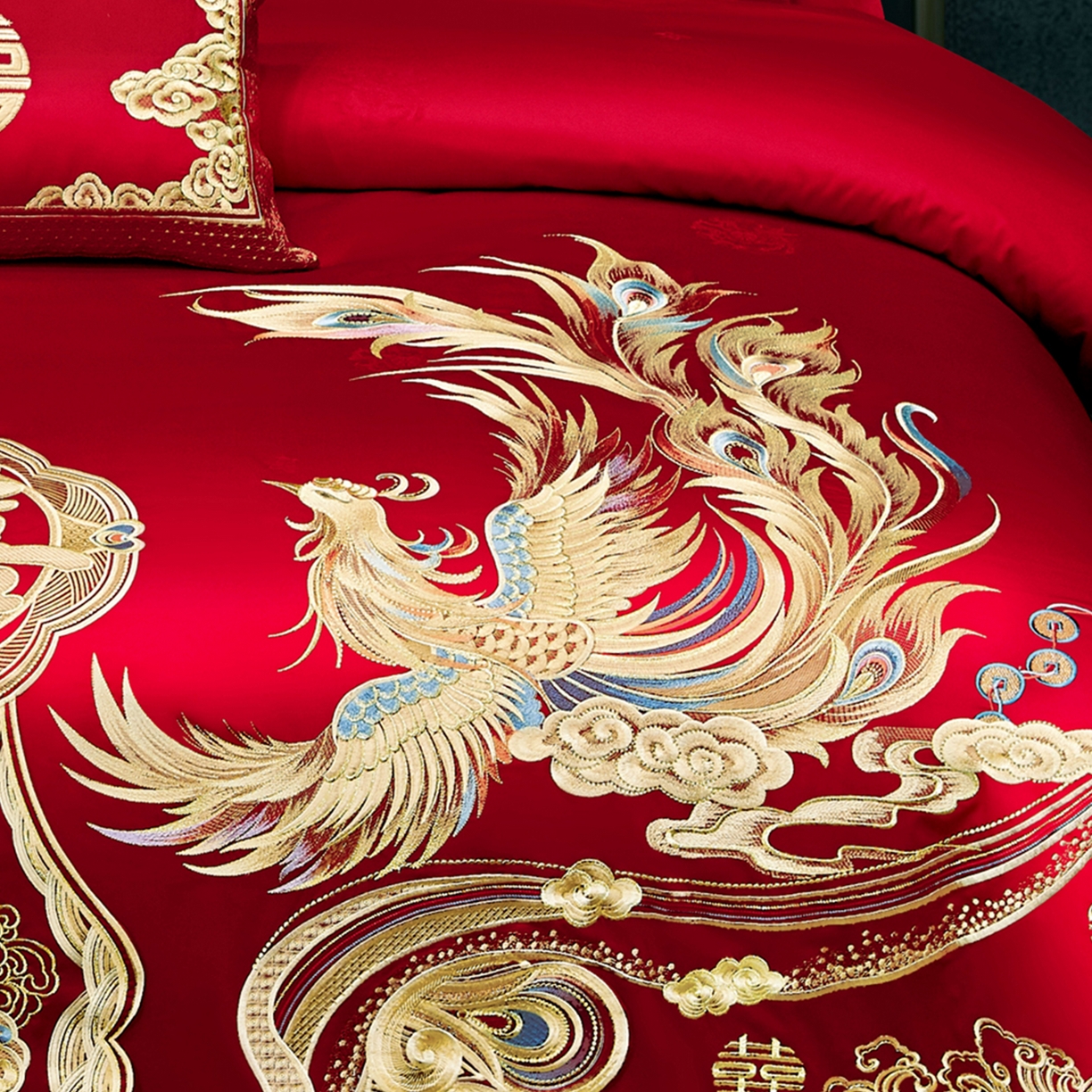 91家纺网 家纺一手货源 找家纺 浩情国际婚庆供货中心 2026新款100%全棉长绒棉纯棉婚庆四件套结婚刺绣六件套多件套长期供货 龙凤贺彩