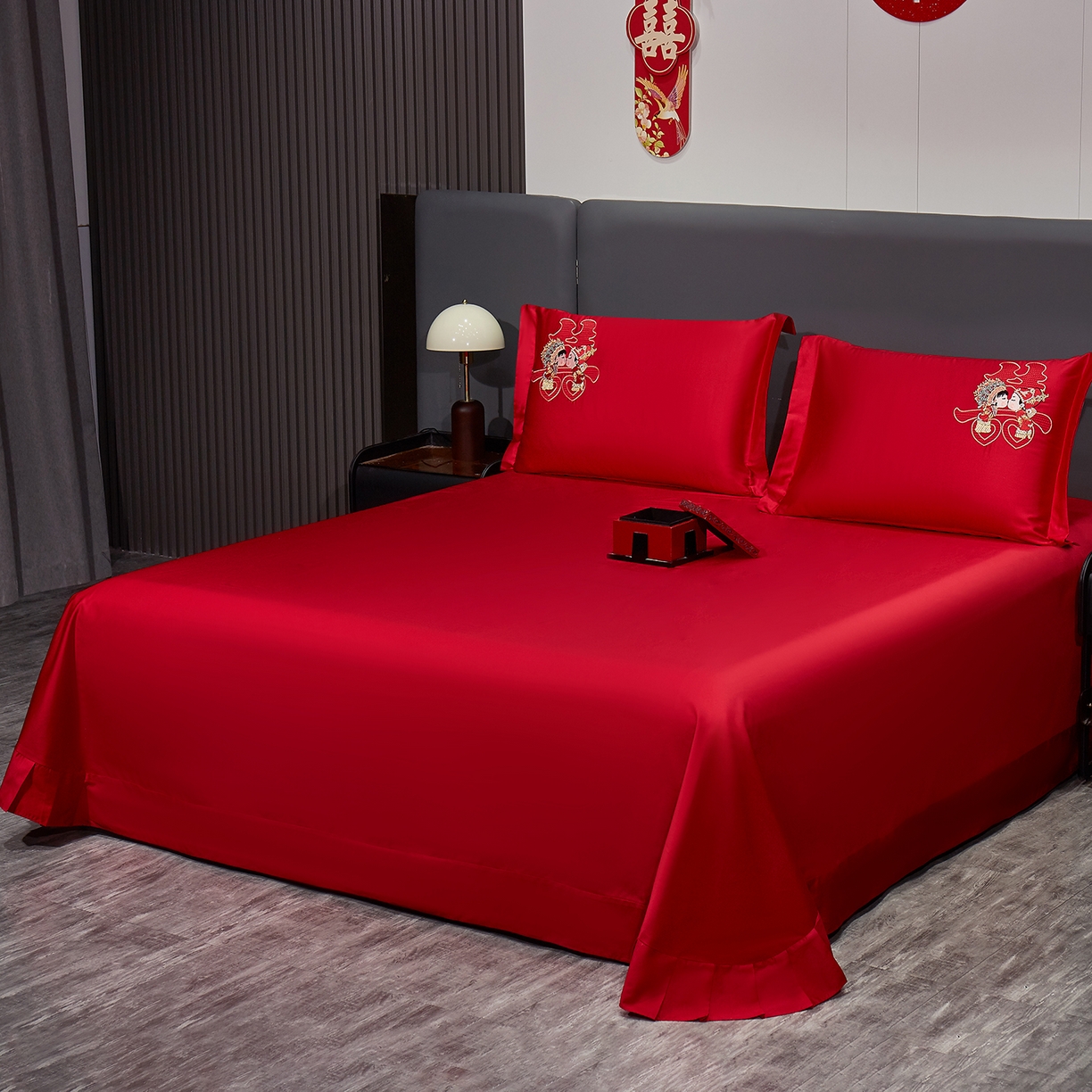 91家纺网 家纺一手货源 找家纺 浩情国际婚庆供货中心 2026新款100%全棉长绒棉纯棉婚庆四件套结婚刺绣六件套多件套长期供货 相亲相爱