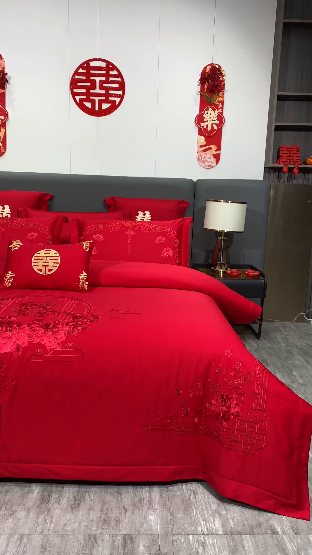 91家纺网 家纺一手货源 找家纺 浩情国际婚庆供货中心 2026新款100%全棉长绒棉纯棉婚庆四件套结婚刺绣六件套多件套长期供货 十里红妆