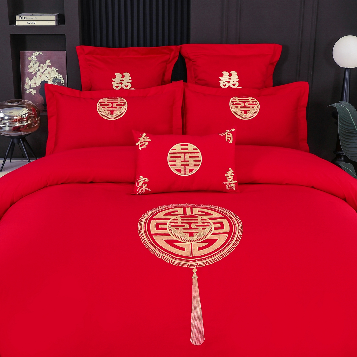 91家纺网 家纺一手货源 找家纺 浩情国际婚庆供货中心 2026新款100%全棉长绒棉纯棉婚庆四件套结婚刺绣六件套多件套长期供货 皇家婚礼-金