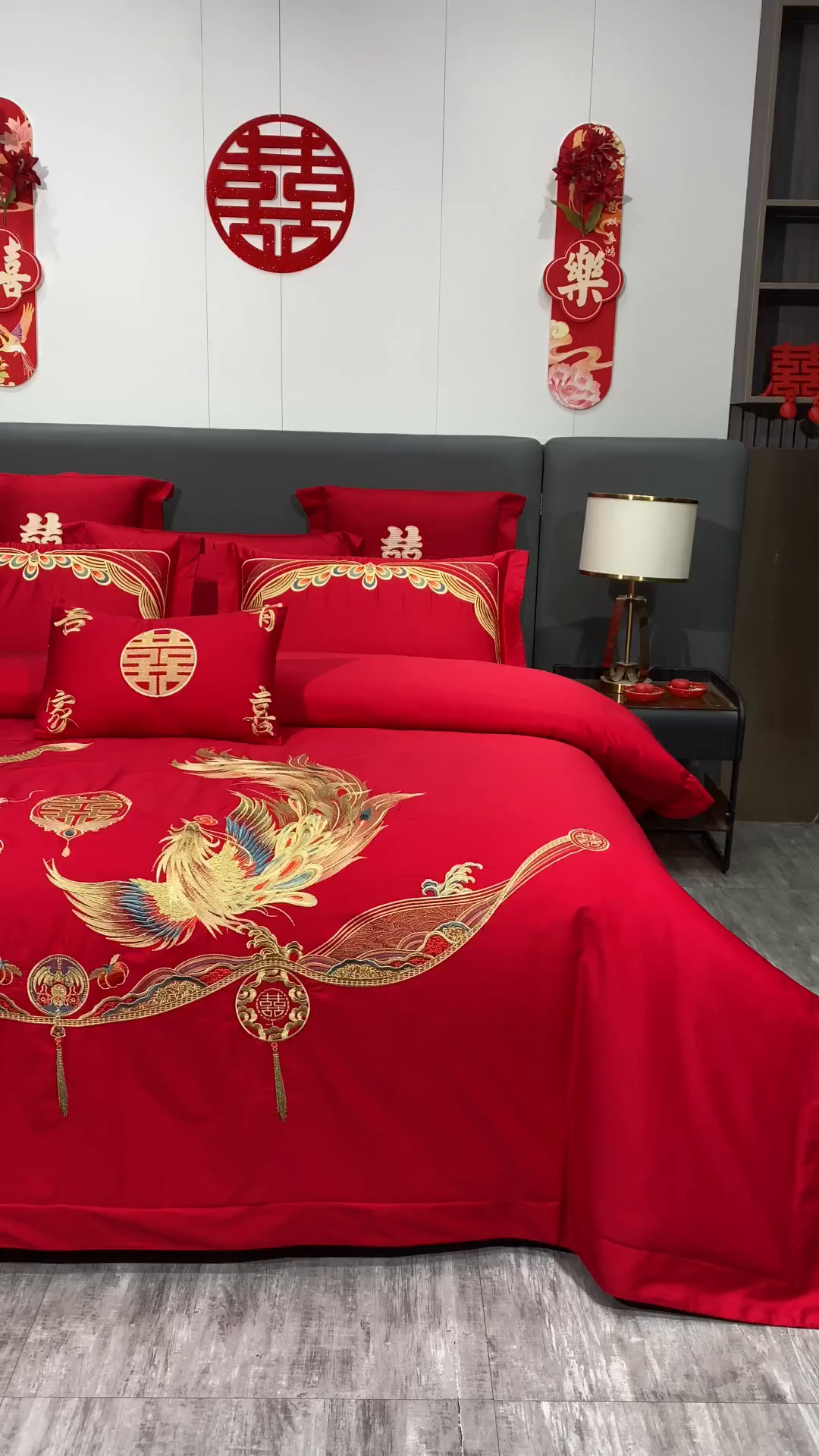91家纺网 家纺一手货源 找家纺 浩情国际婚庆供货中心 2026新款100%全棉长绒棉纯棉婚庆四件套结婚刺绣六件套多件套长期供货 金龙彩凤