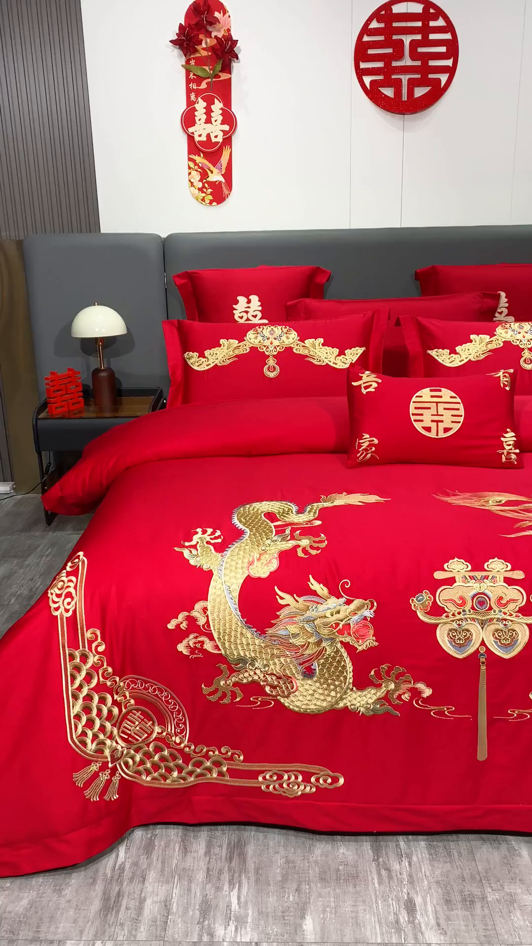 91家纺网 家纺一手货源 找家纺 浩情国际婚庆供货中心 2026新款100%全棉长绒棉纯棉婚庆四件套结婚刺绣六件套多件套长期供货 盛世龙凤