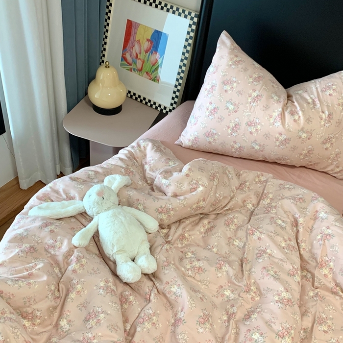 91家纺网 家纺一手货源 找家纺 源启生活 2025新款A类全棉双层纱四件套 时光里