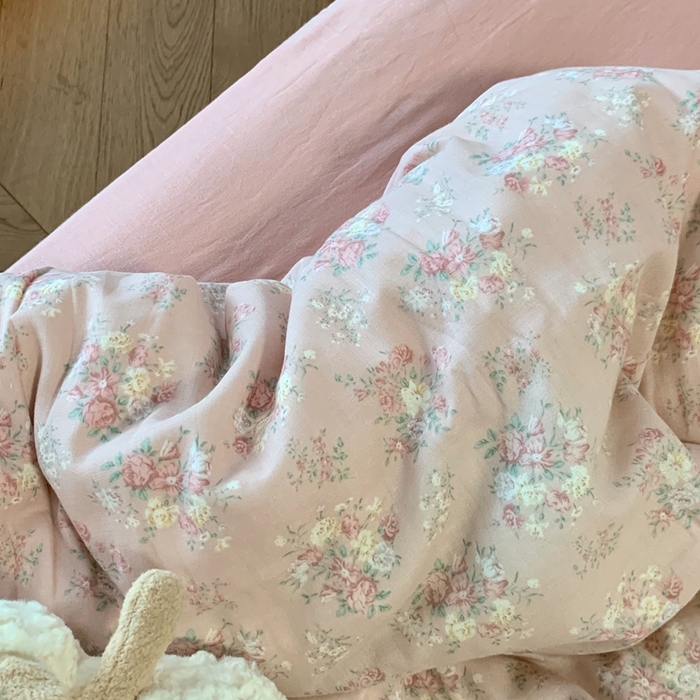 91家纺网 家纺一手货源 找家纺 源启生活 2025新款A类全棉双层纱四件套 时光里